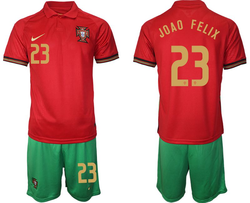 Men 2020-2021 European Cup Portugal home red #23 Nike Soccer Jersey